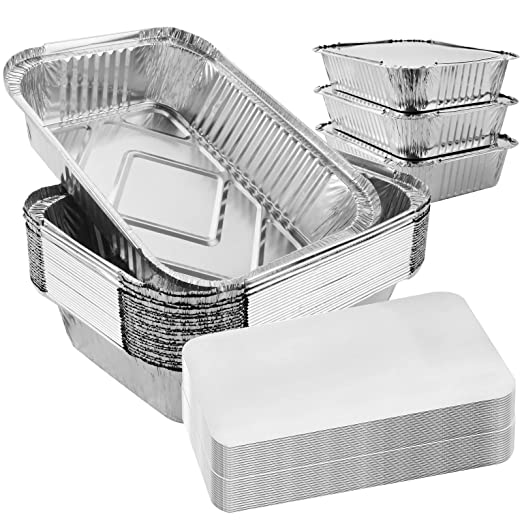 Large Foil Trays With Lids 4pk