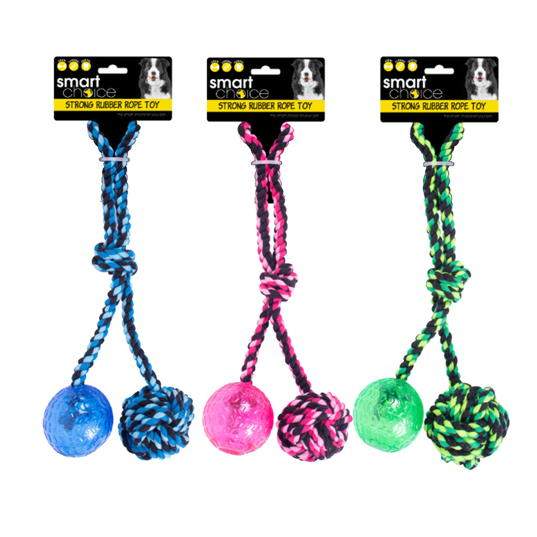 Dog Rope Toy With Rubber Ball