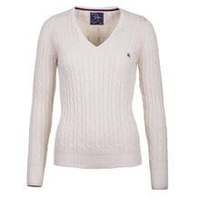Load image into Gallery viewer, V Neck Cable Knit Sweater Ice Cream