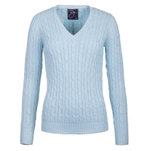 Load image into Gallery viewer, V Neck Cable Knit Sweater Seafoam