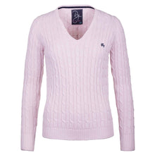 Load image into Gallery viewer, V Neck Cable Knit Sweater Sorbet